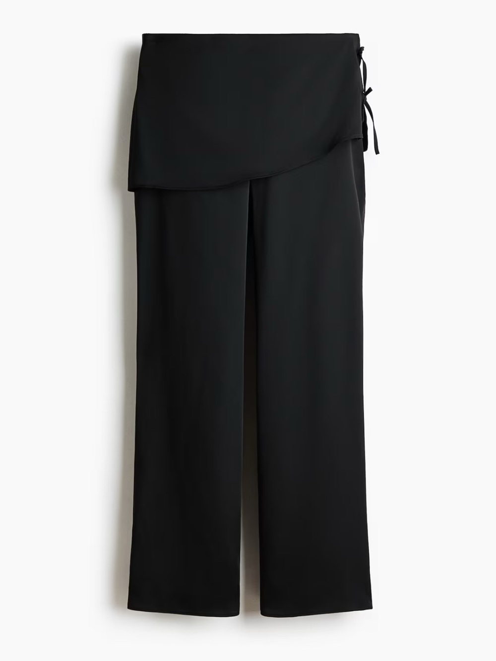 H&M Satin Pants with Layered Skirt Black Size 10 NWT
